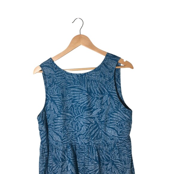 S Oliver Linen Dress Women's 40 Size 8 US Blue Floral Leaf Tie Closure Maxi - Picture 3 of 5